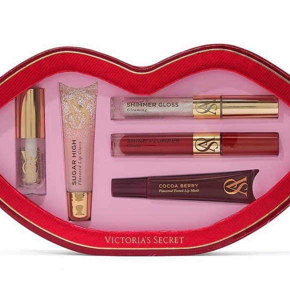 Victoria’s Secret Lip 5-Piece Lip Gloss, Oil, Mask & Lip Plumper Gift Set